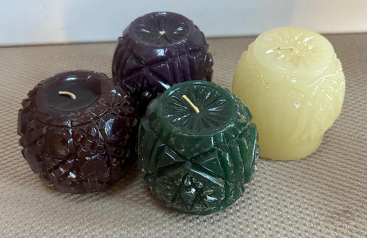 Vintage Kenzie Candles Set of 4 Candles 2 Purple 1 Green 1 White Collectible Candles Set 1 Lover Antiques and Vintage