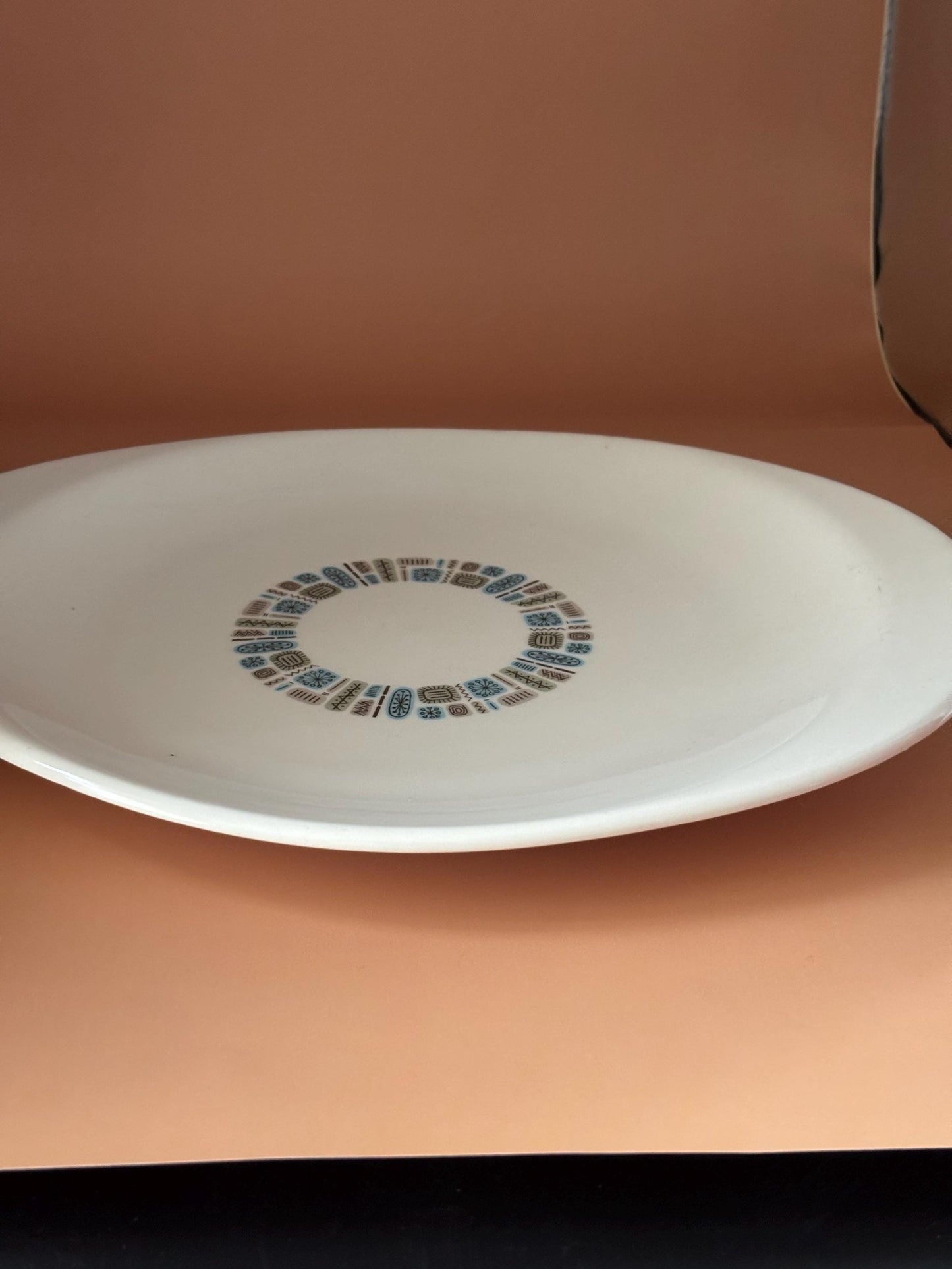 Vintage Canonsburg Pottery Temporama Pattern Large Platter Dinner Tray Lover Antiques and Vintage