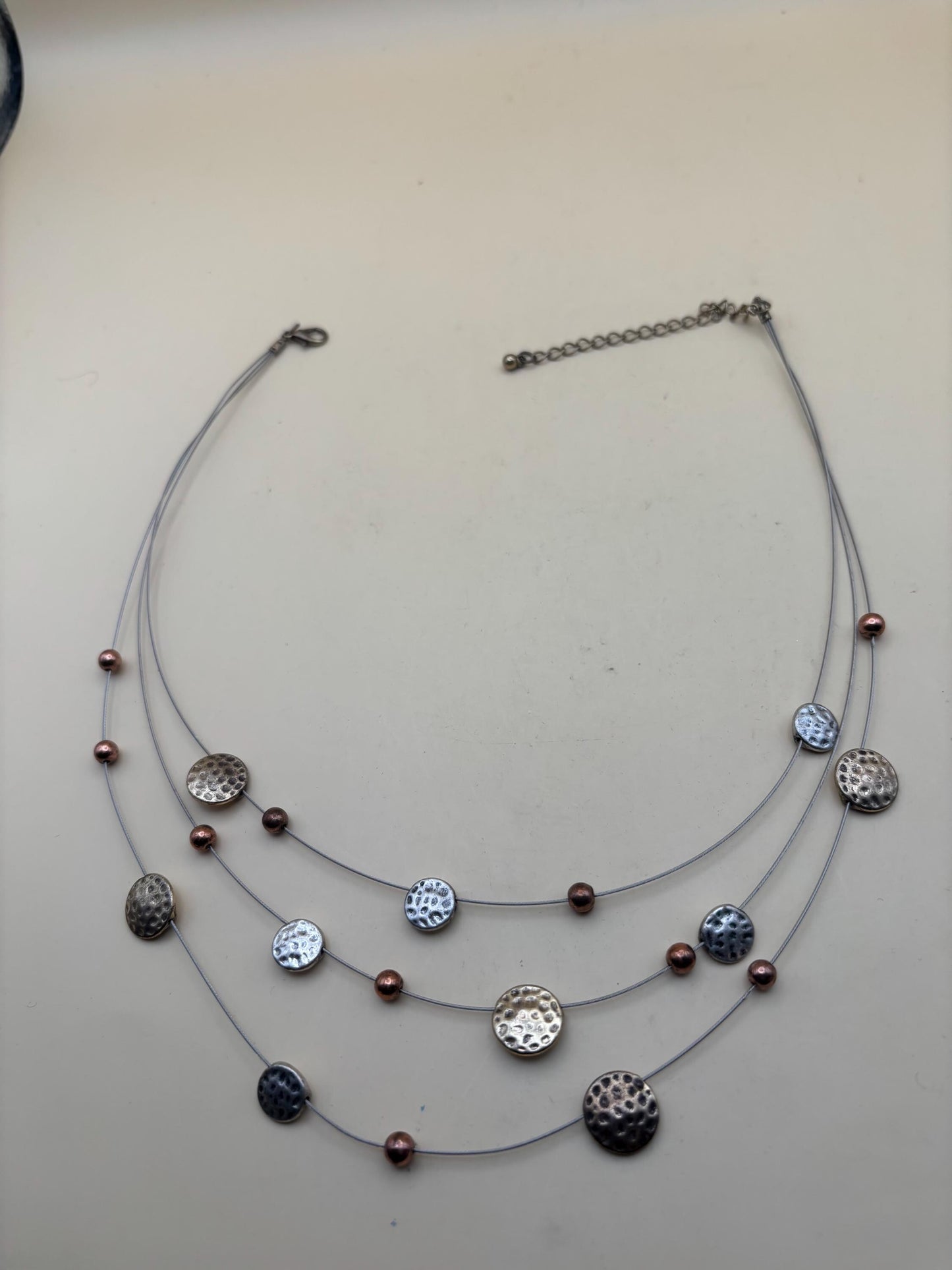 Vintage Layered Steampunk Style Copper Brass Aluminum Necklace Lover Antiques and Vintage