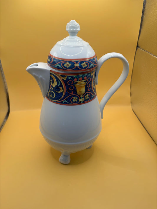 Vintage Pfaltzgraff Mazarine Coffee Pot & Lid Footed Tea Pot Lover Antiques and Vintage