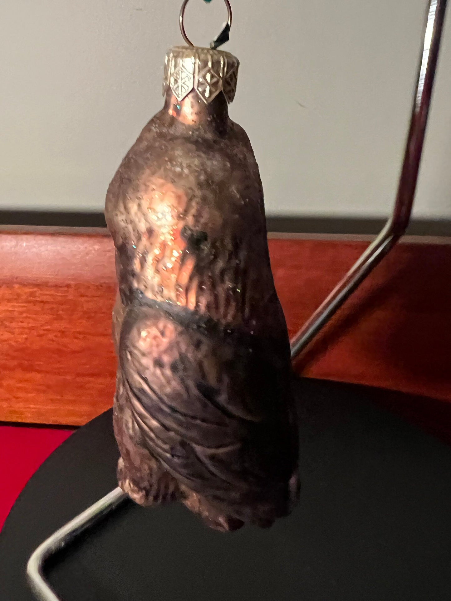 Vintage Hand Blown Glass Owl Ornament - Made in Germany