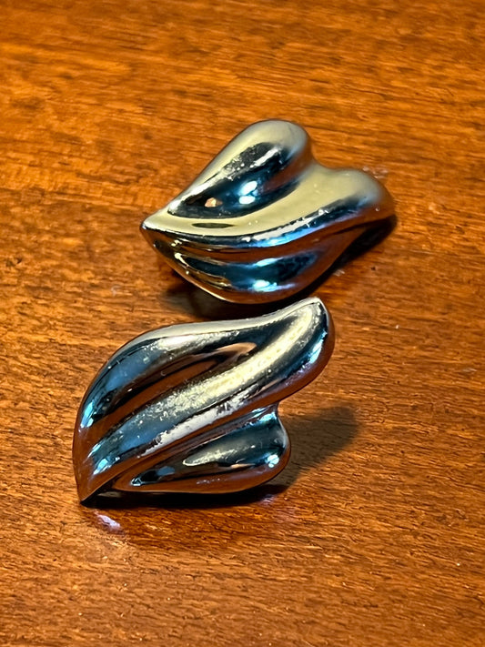 Vintage Sterling Silver Swirl Stud Earrings