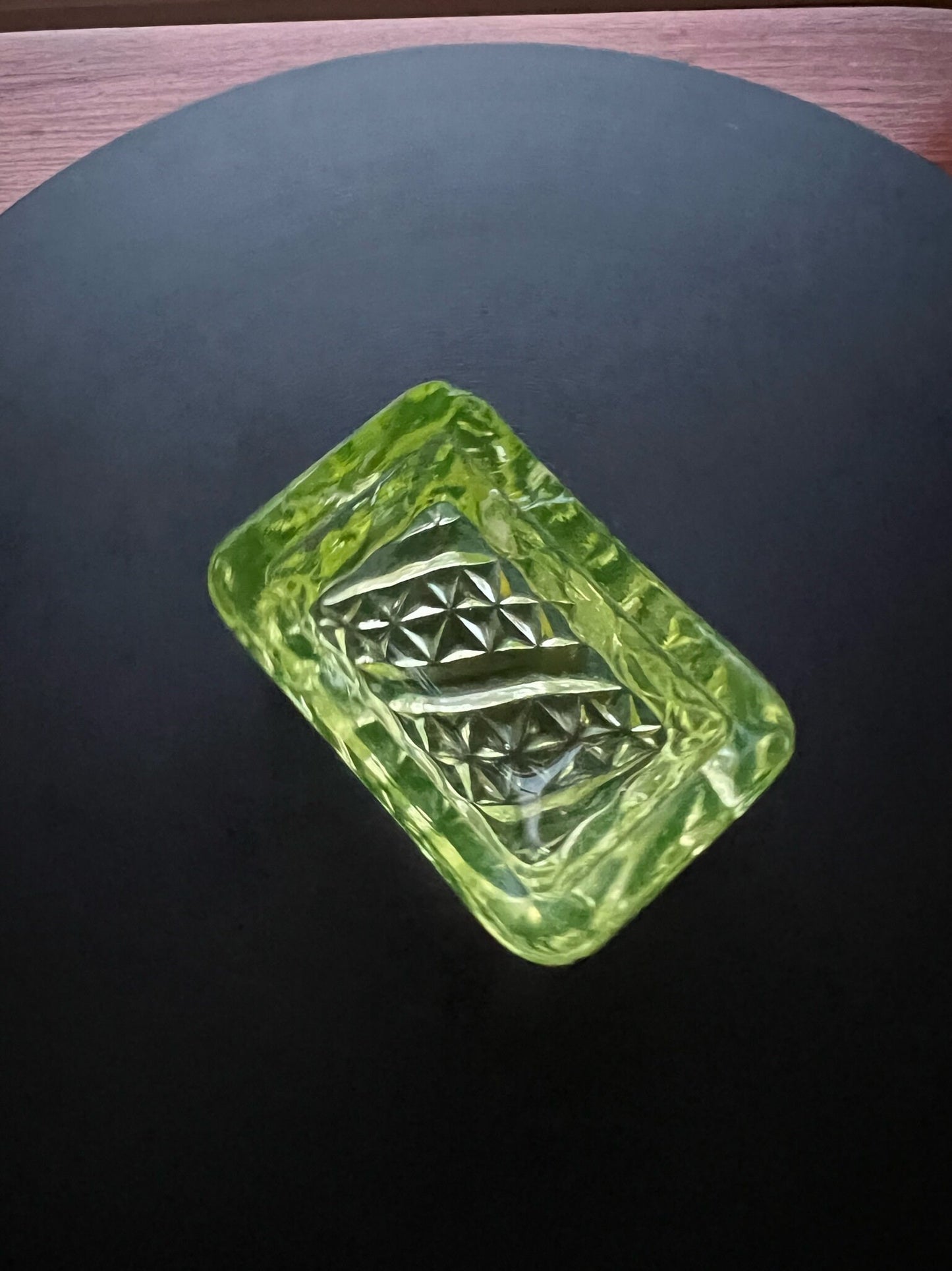 Vintage Vaseline Glass Toothpick Holder: Patterned Small Container