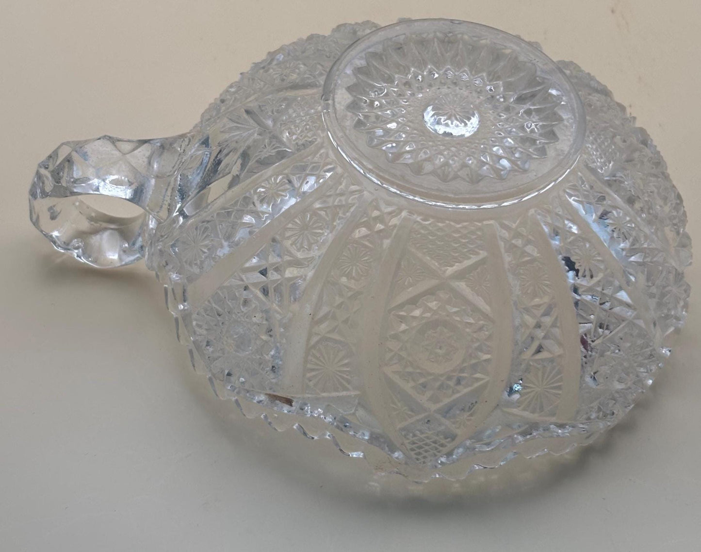 Antique American Brilliant Crystal Cut Wide Nut or Candy Dish Serving Tray Lover Antiques and Vintage