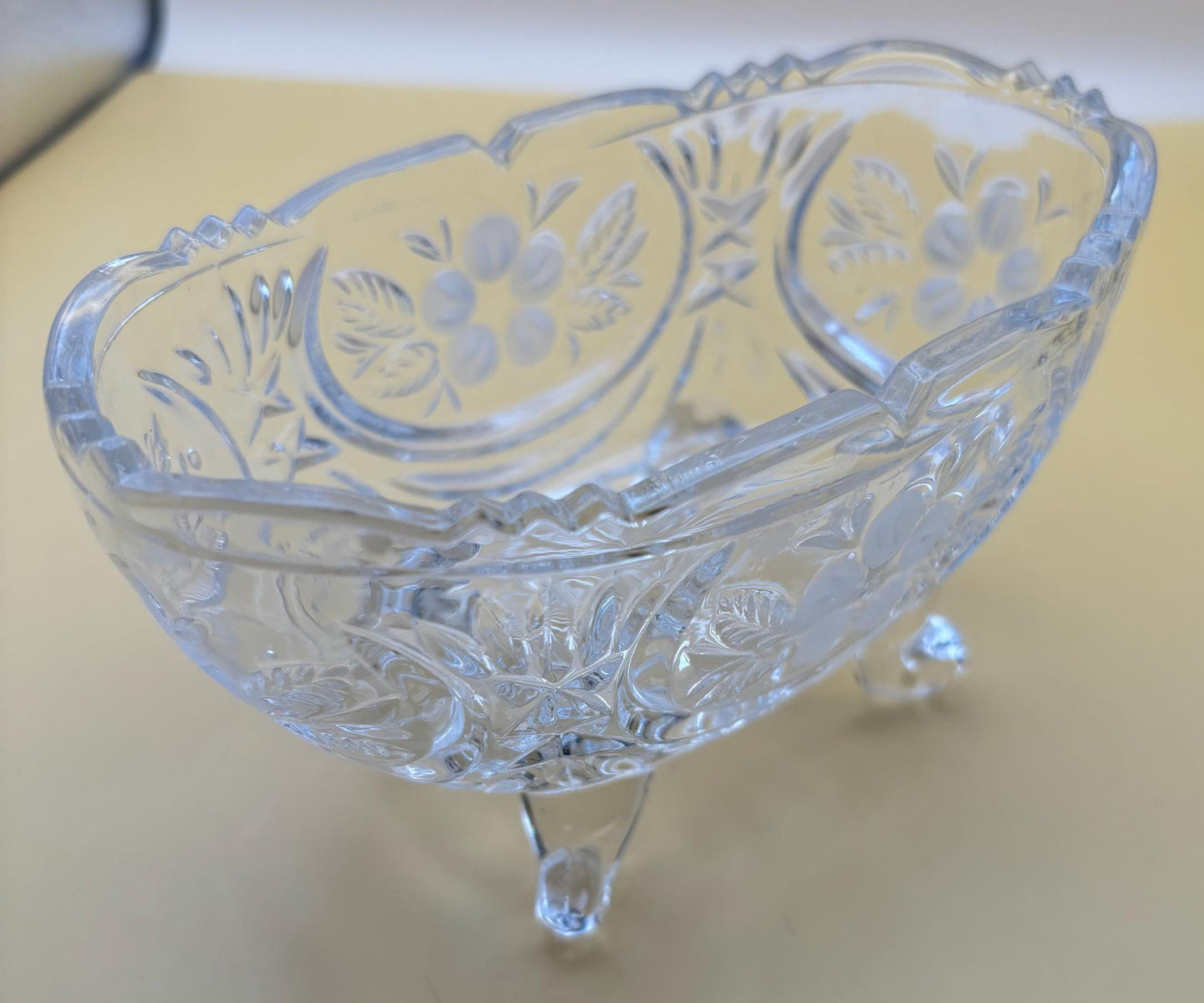 Vintage McKee Crystal Glass Footed Glass Bowl Lover Antiques and Vintage
