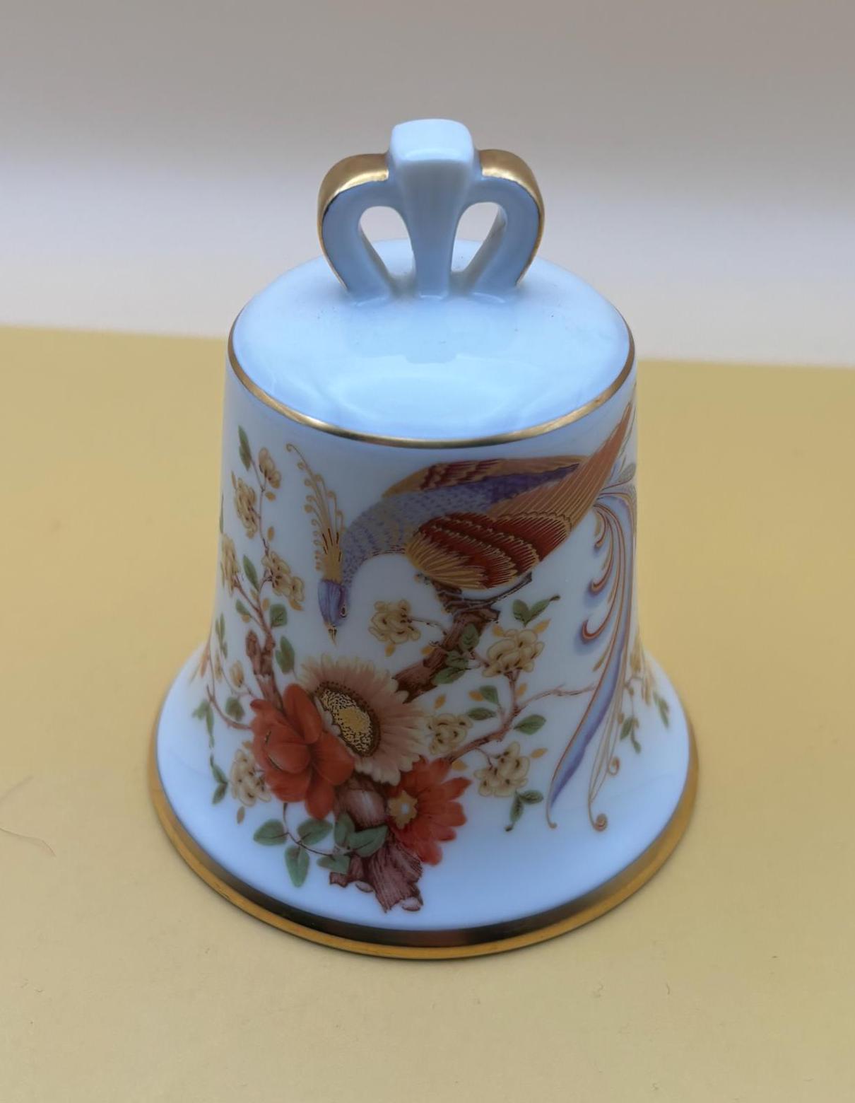 Vintage Kaiser Bell Pheasant Design Danbury Mint Porcelain Bell with Gold Gilding Lover Antiques and Vintage