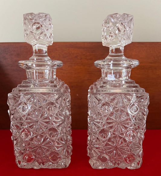 Antique Crystal Cologne Bottles: Daisy & Button Design, Elson Glass