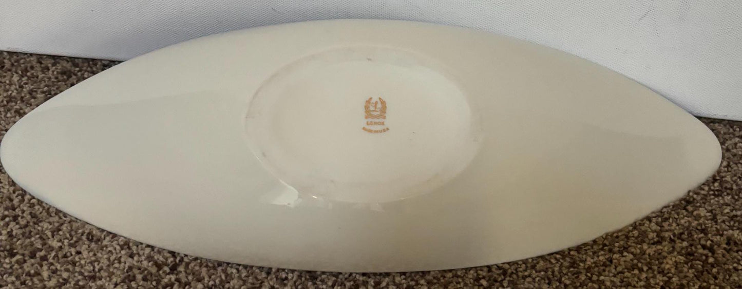 Lenox Porcelain Nero Serving Dish with 24K Gold Gilding Pretty Bowl Lover Antiques and Vintage