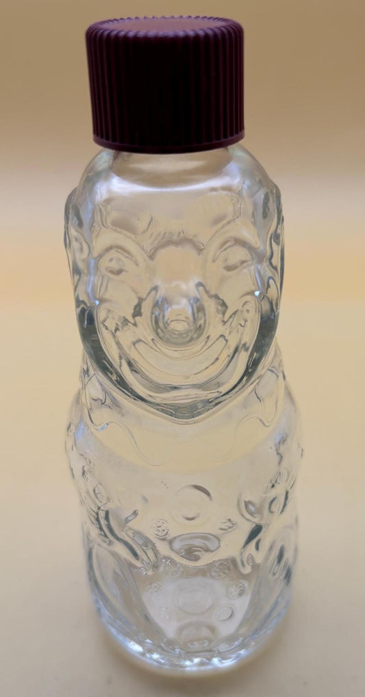 Vintage Flint Bo-Bo the Clown Figural Children’s Medicine Bottle Brockway Glass Company Never Used Lover Antiques and Vintage
