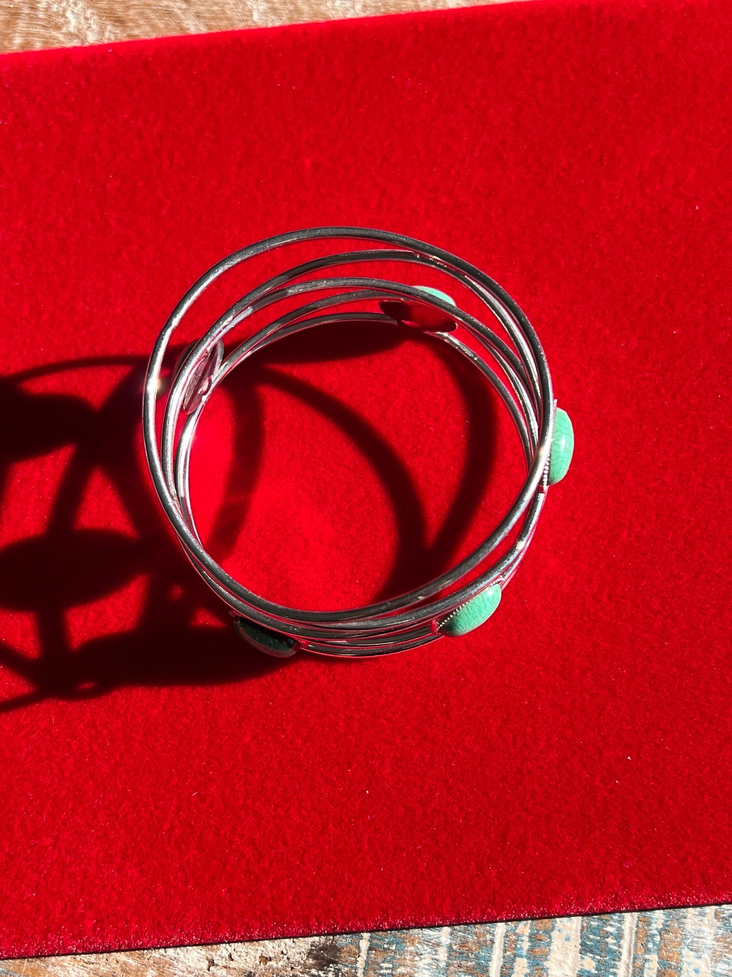 Vintage Silver and Turquoise Style Cuff Bracelet, Arm Bracelet,