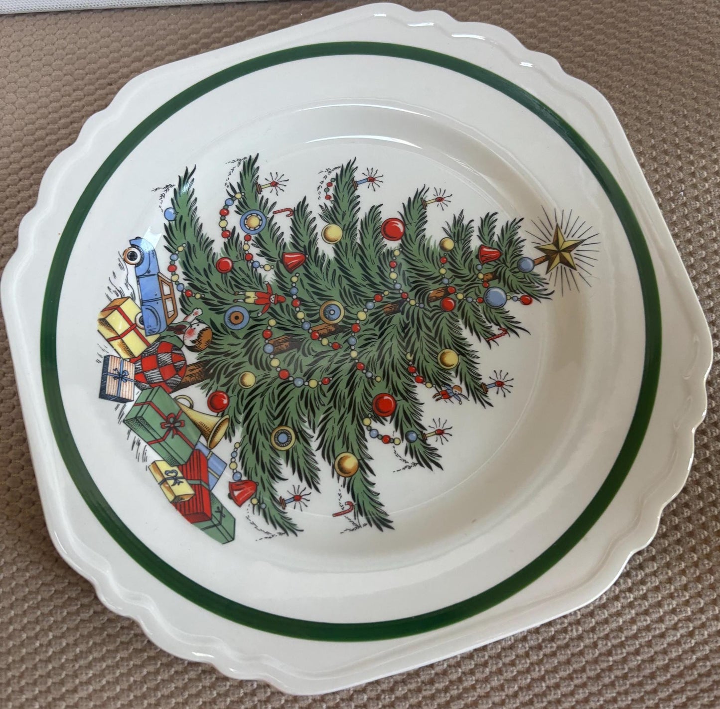 Vintage Christmas Tree Cookie Plate by Cuthbertson Made in England Lover Antiques and Vintage