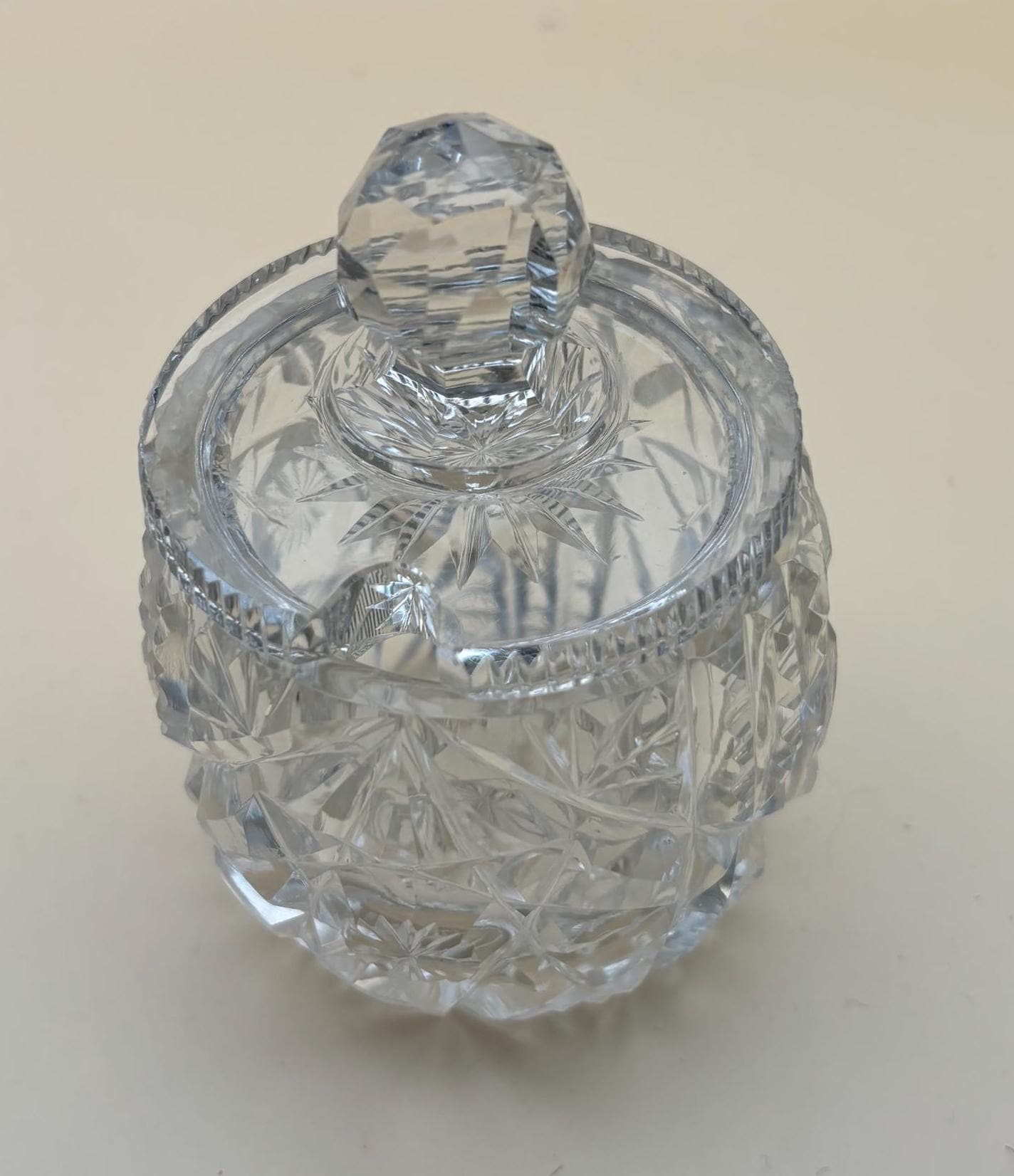 Antique Cut Crystal Sugar Bowl with Lid Lover Antiques and Vintage