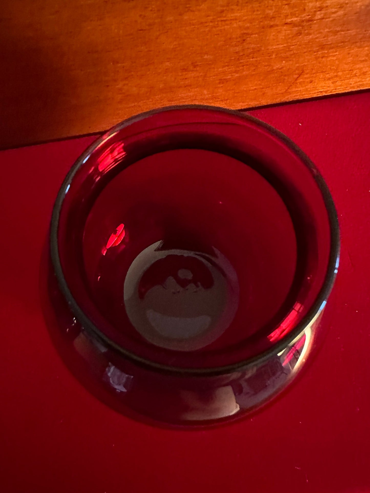 Vintage Ruby Red Glass Vase: Mini Art Glass Pitcher