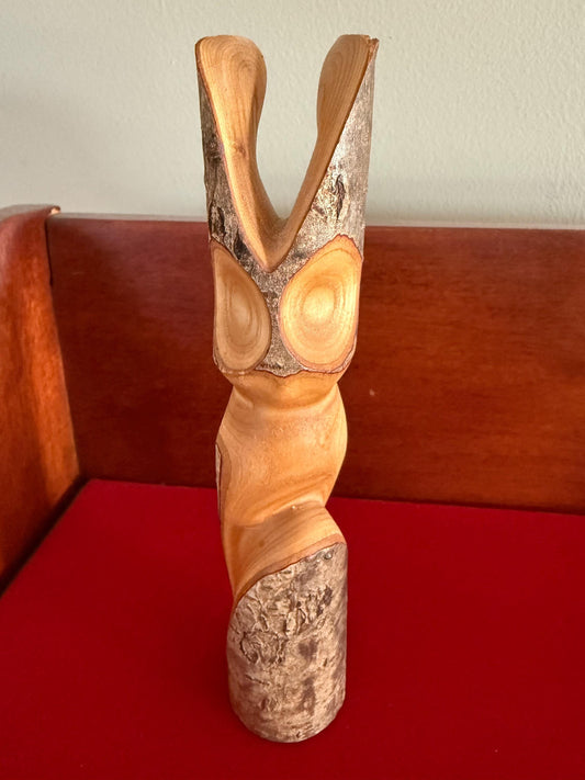 Vintage Carved Owl Figure Signed Nadjiwon - Cape Croker Art