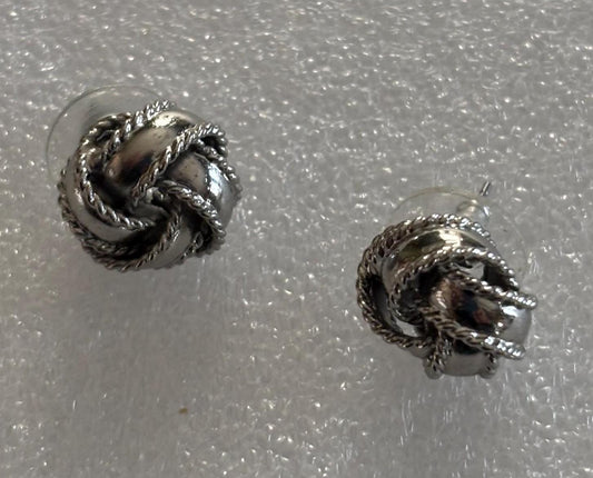 Vintage Sterling Silver Love Knot Earrings Pierced Jewelry Lover Antiques Vintage