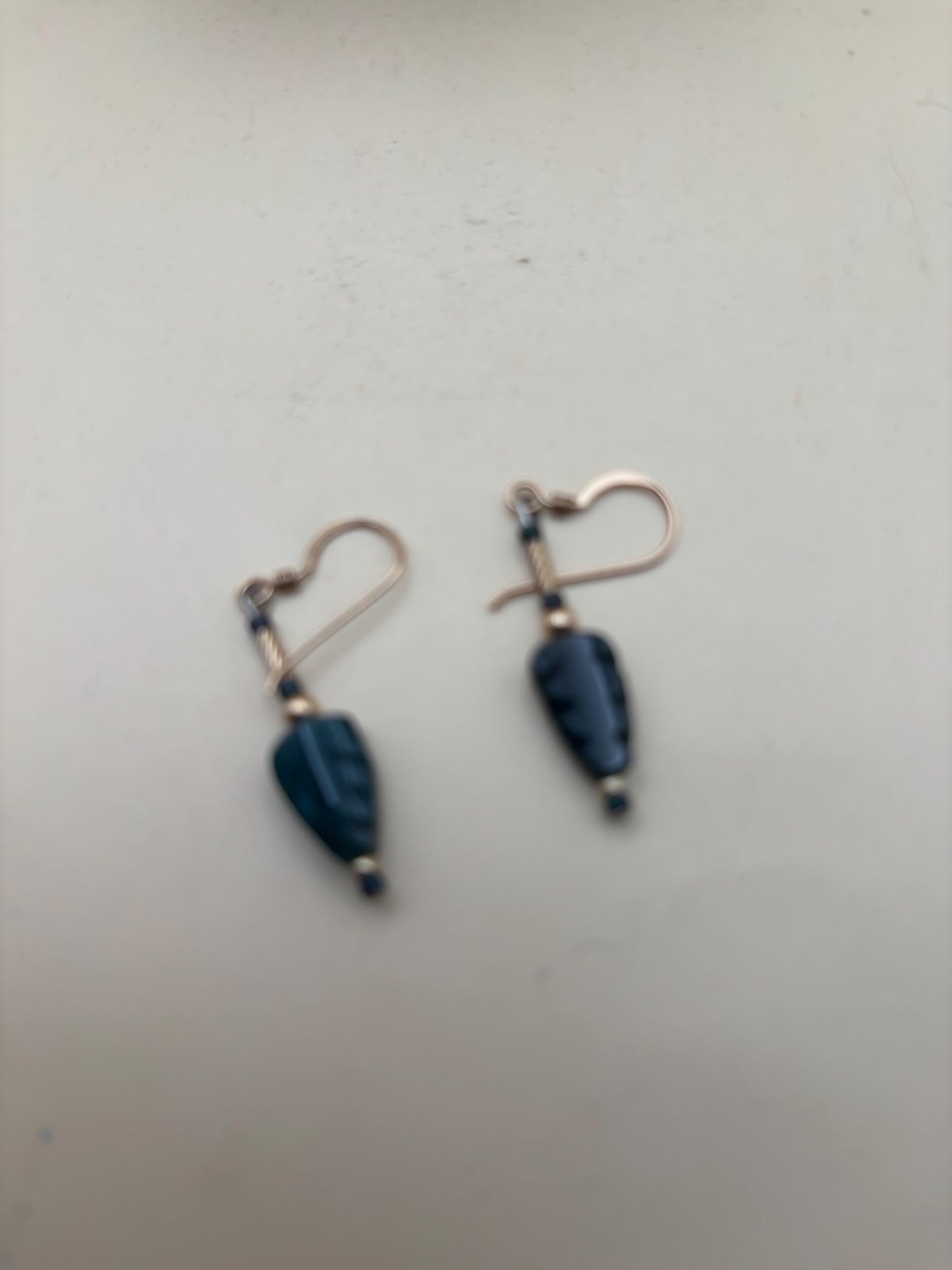 Vintage Dark Jade Earrings Lover Antiques and Vintage
