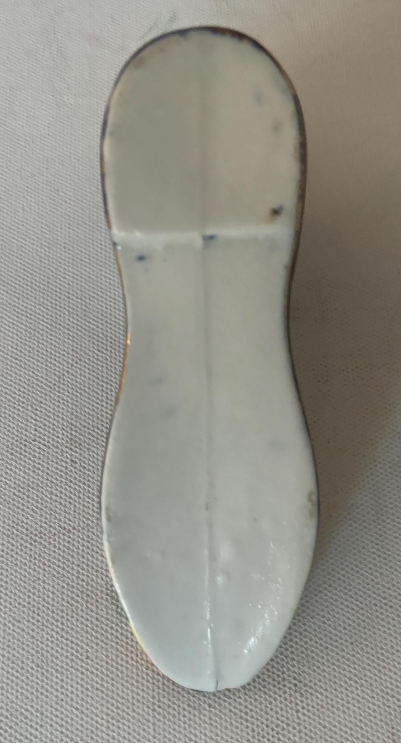 Antique Cobalt Blue Shoe RS Prussian Porcelain Hand Painted Slipper Shoe Ross Castle Killarney Lover Antiques and Vintage