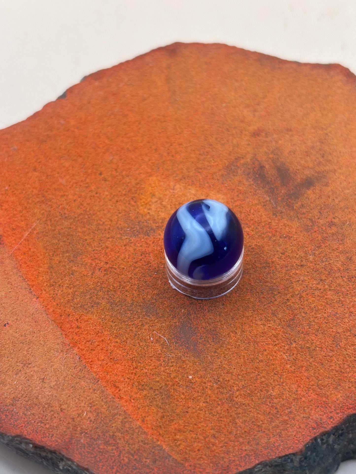 Vintage Cobalt Blue & White West Virginia Swirl Glass Marble Lover Antiques and Vintage