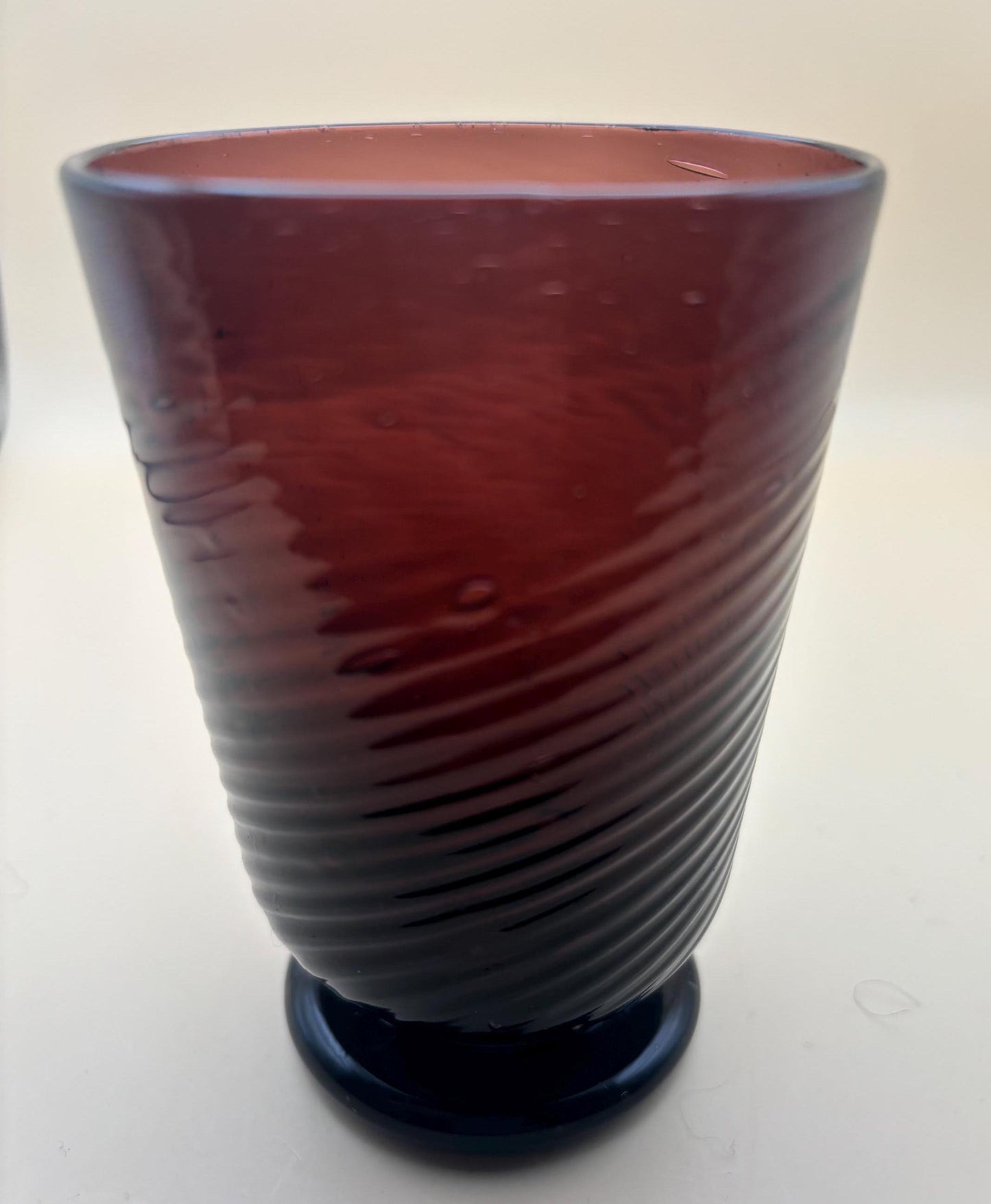 Vintage Amethyst Glass Pretty Purple Mid Century Glassware Glass Art Vase
