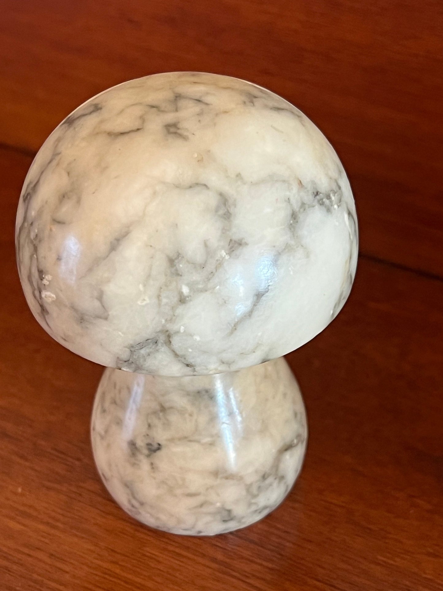 Vintage Alabaster Stone Owl Mushroom - Made in Italy