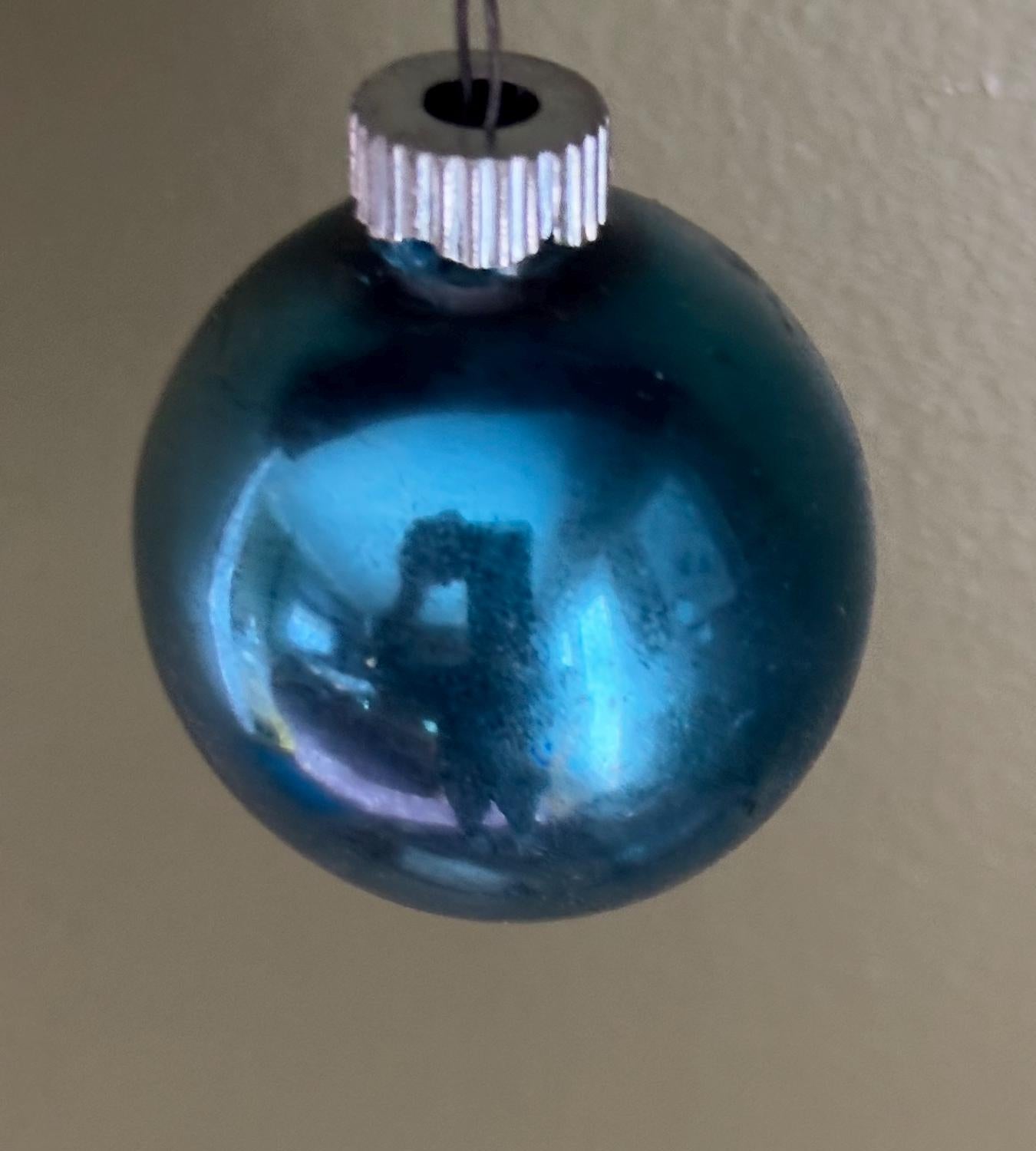 Vintage Shiny Brite Striped Blue Ball Ornament Circle Circa 1940’s Lover Antiques and Vintage