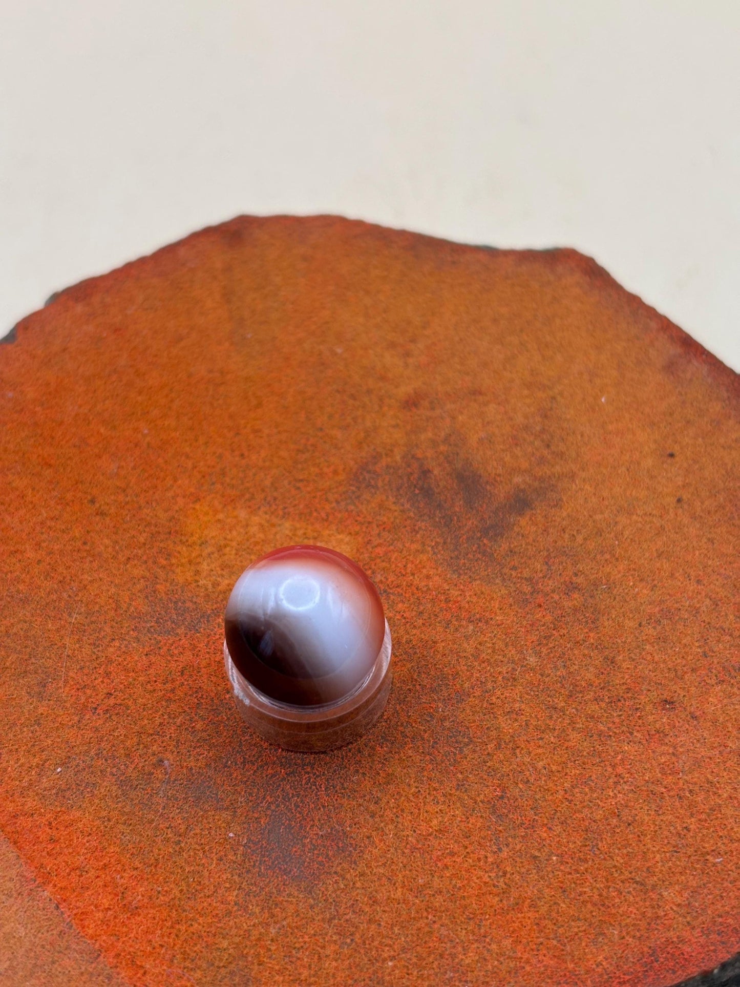 Vintage All Red Glass Marble Orange Brown White Glass Marble Lover Antiques and Vintage