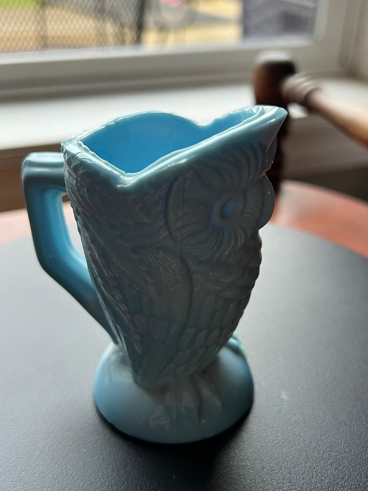 Antique EAPG Owl Blue Glass Toothpick Holder, Blue Owl Art Glass, Toothpick Holder, Vintage Container, Lover Antiques and Vintage