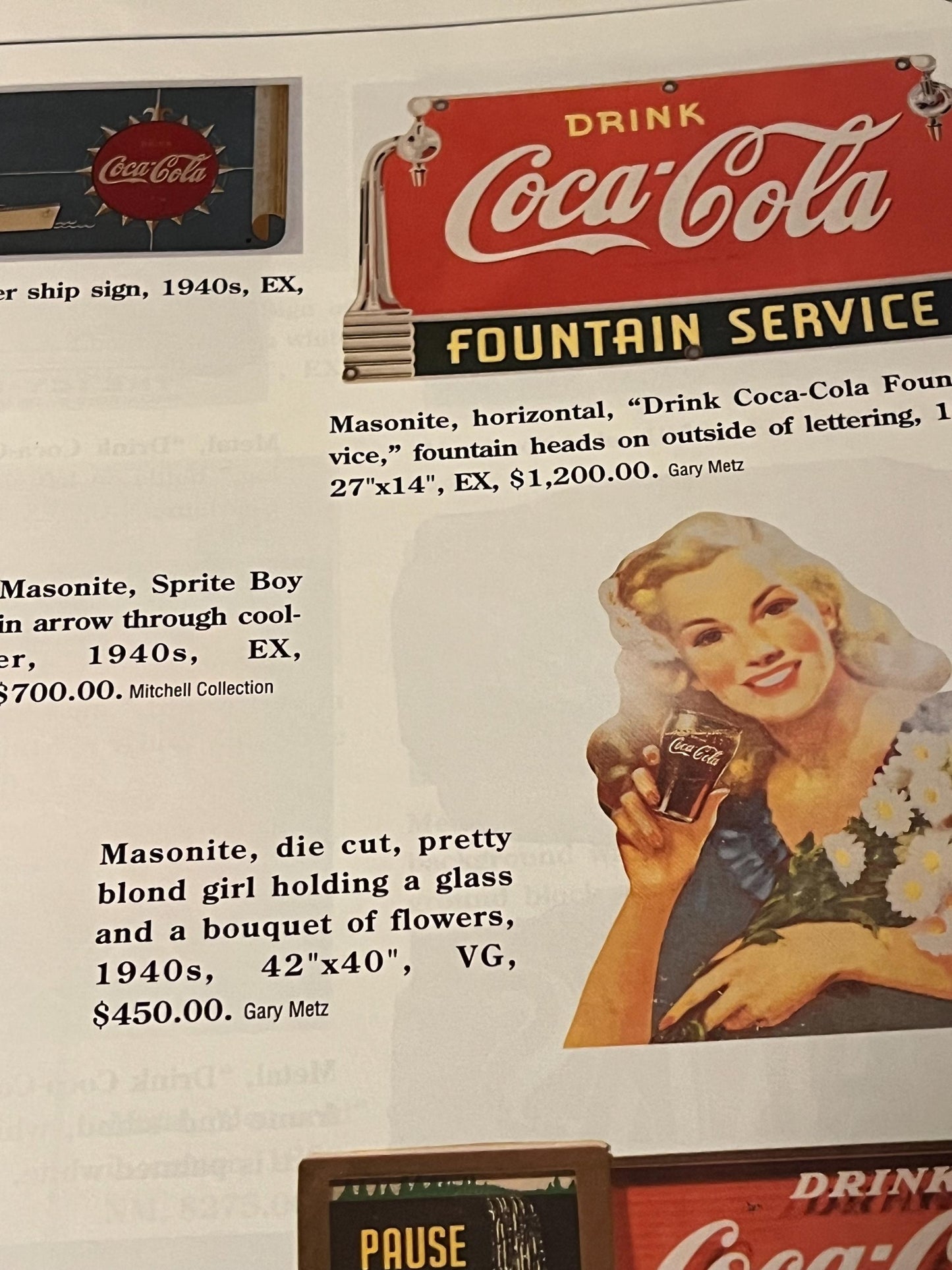 Coca Cola Identification Guide: BJ Summers, 1997 Vintage Book