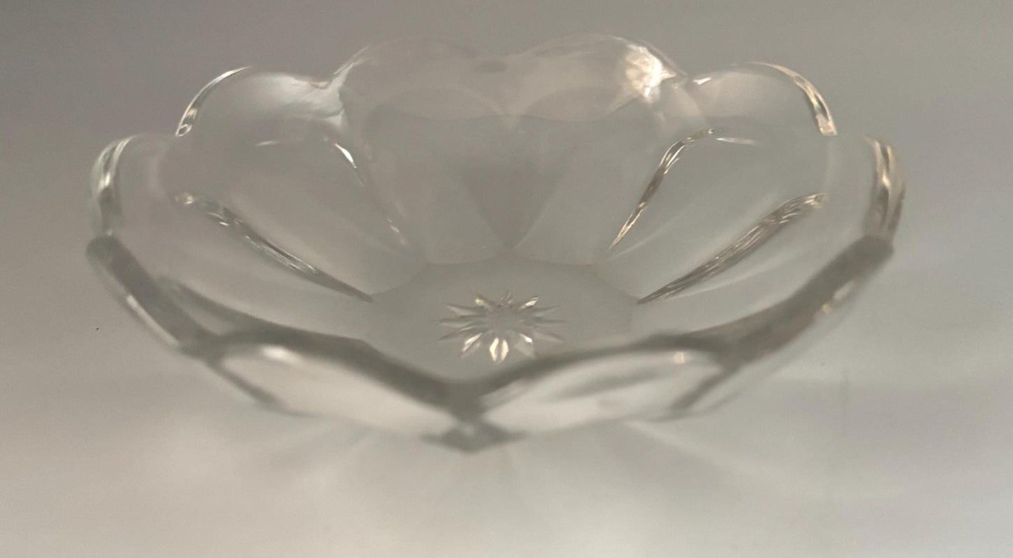 Antique Heisey Glass Nut Bowl or Candy Dish, Starburst Flower Design, Lover Antiques and Vintage