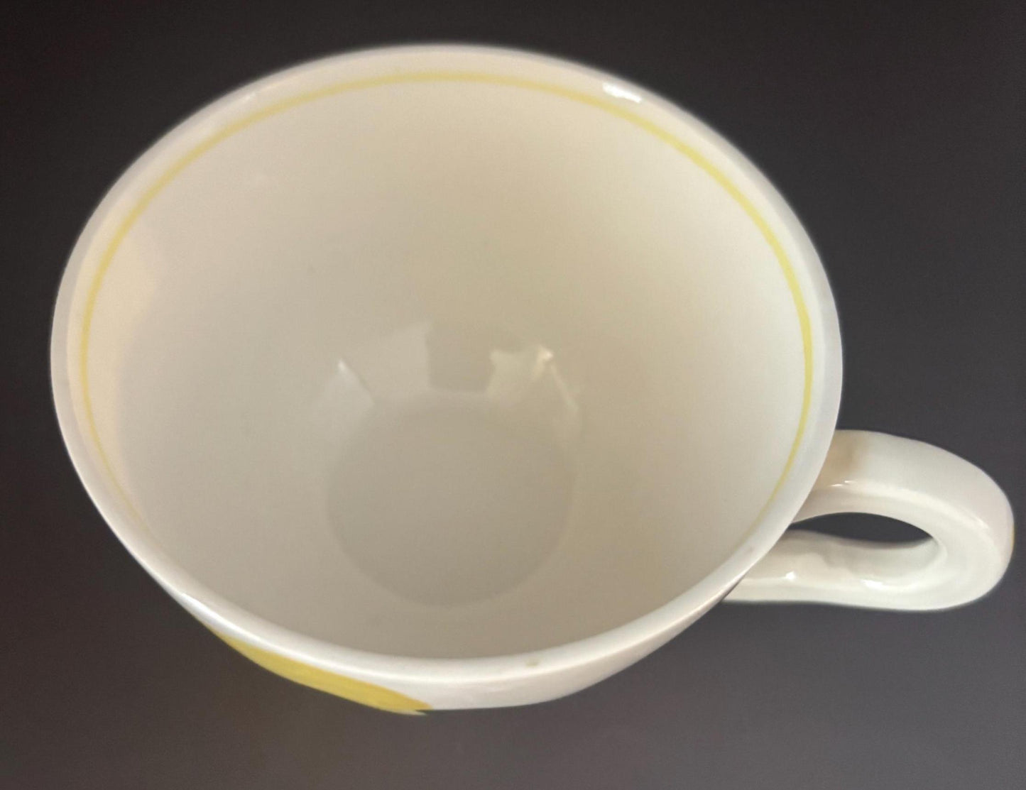 Blue Ridge Southern Potteries Footed Cup, Coffee Mug, Yellow Nocture Teacup, Lover Antiques and Vintage