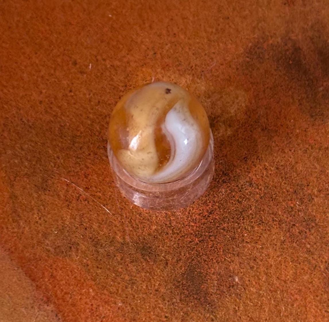 Vintage Caramel and White West Virginia Swirl Glass Marble Lover Antiques and Vintage