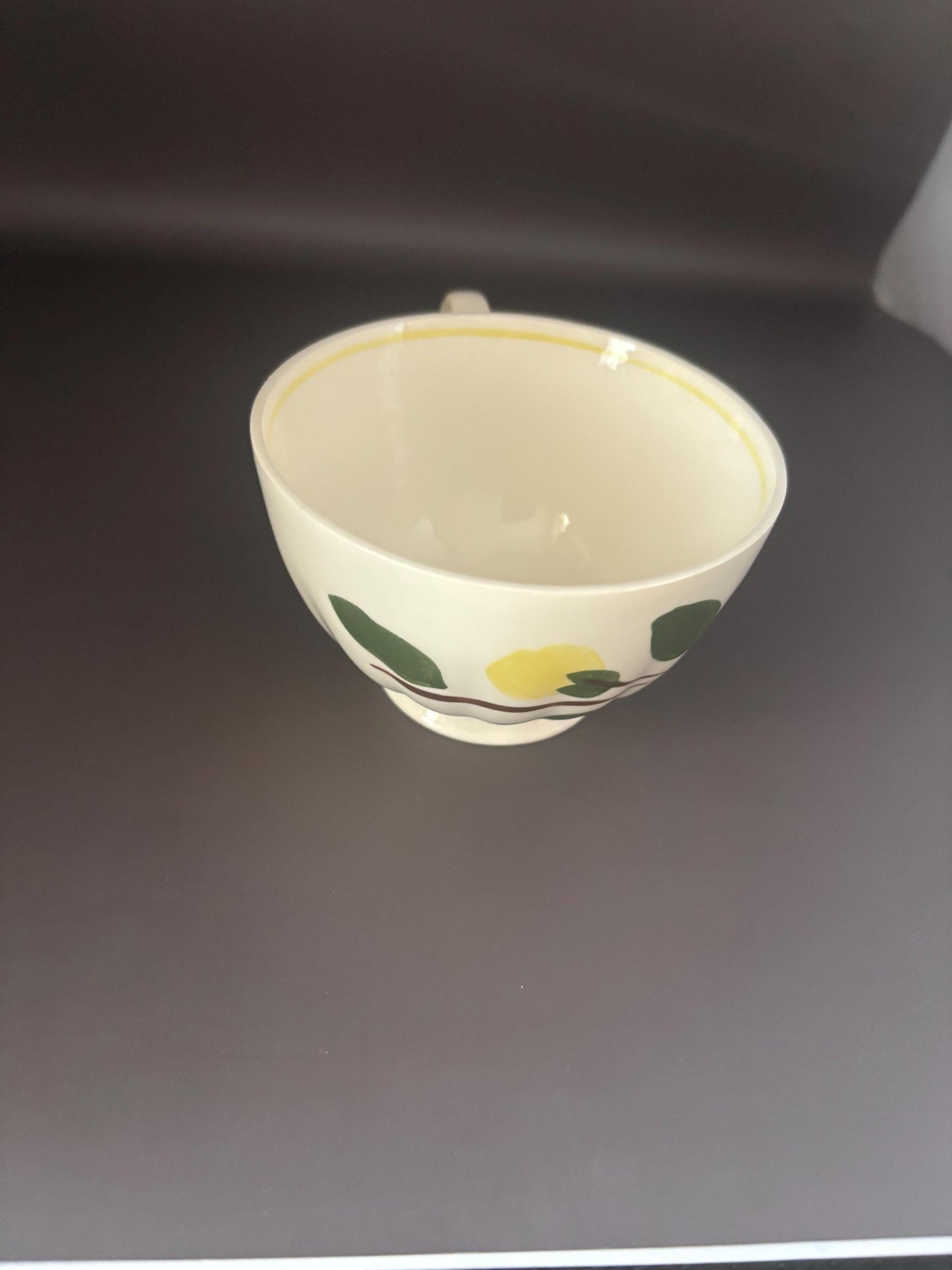Blue Ridge Southern Potteries Footed Cup, Coffee Mug, Yellow Nocture Teacup, Lover Antiques and Vintage