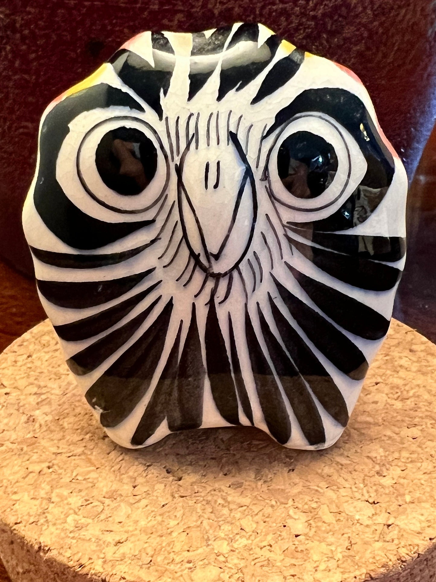 Vintage Tonala Mexican Pottery Owl Figurine, Signed