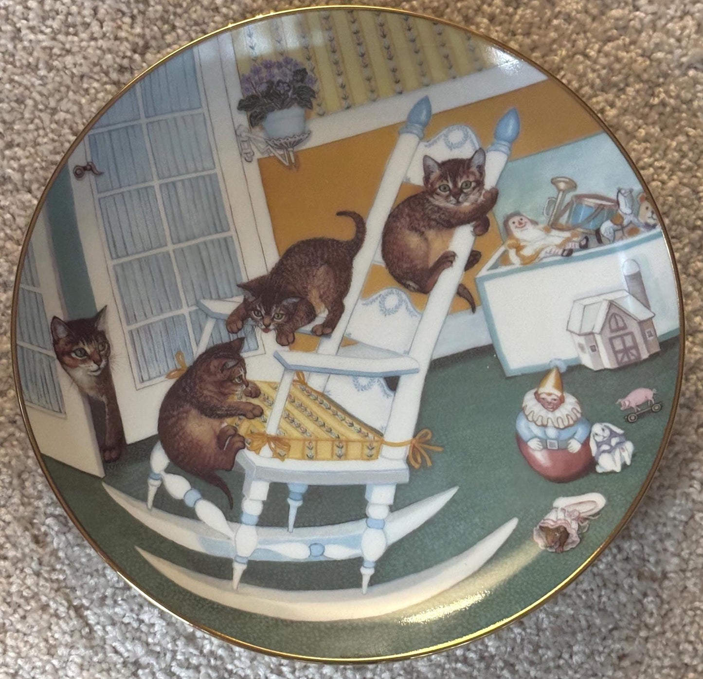 Hamilton Collection Cat Plate, Rock and Rollers Cats, Number 0695A, Lover Antiques and Vintage