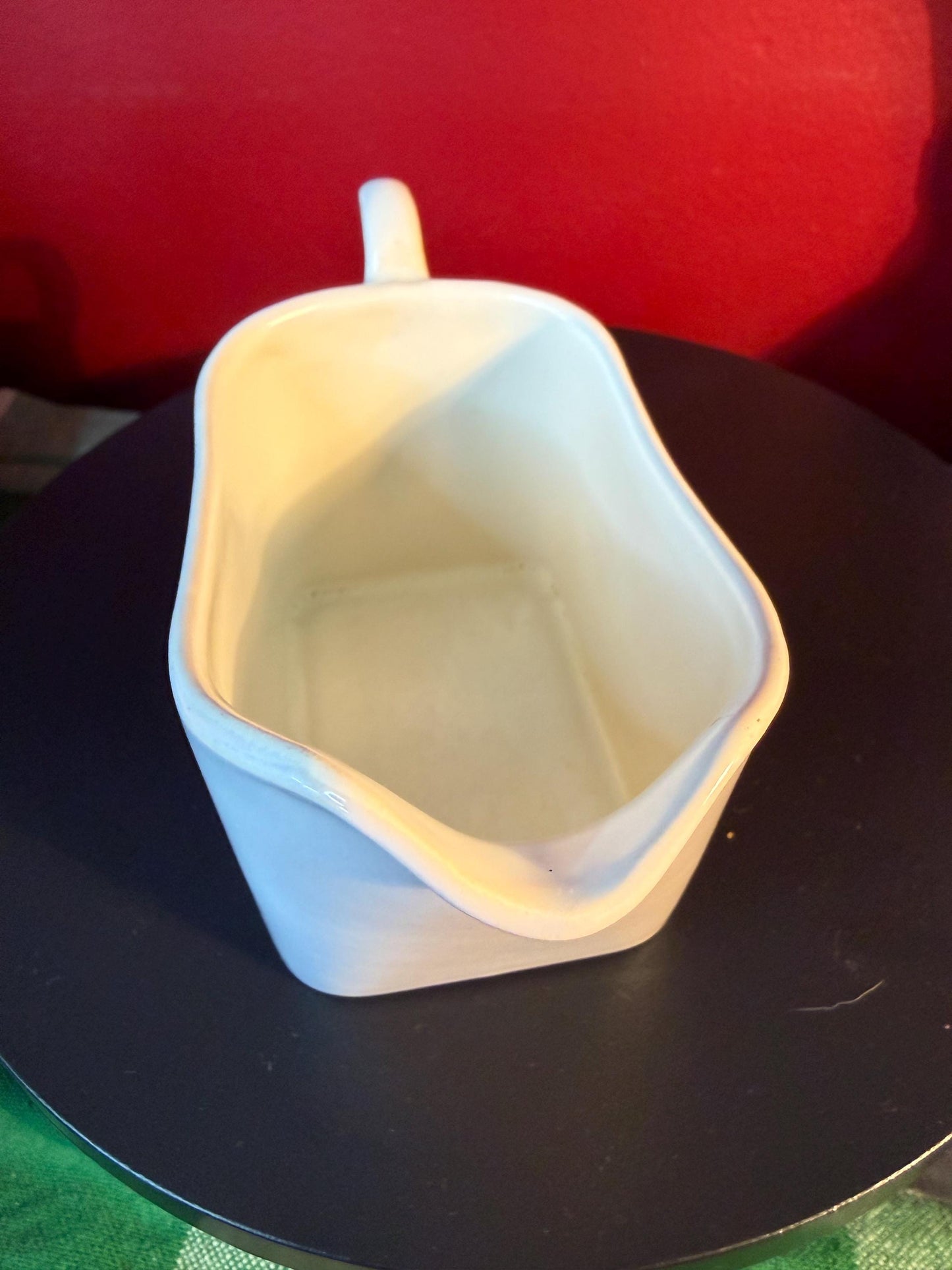 Vintage Franciscan White Ceramic Creamer Gravy Dish Mid Century Modern Kitchenware