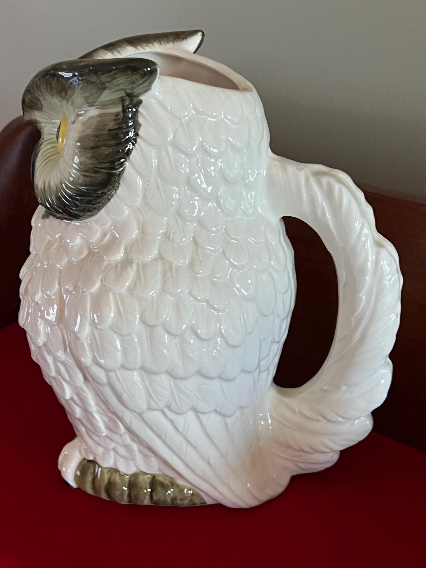 Owl Pitcher, Vintage Ceramic Owl Lover Antiques, Nippon NSP Japan Figurine, Gift for Her