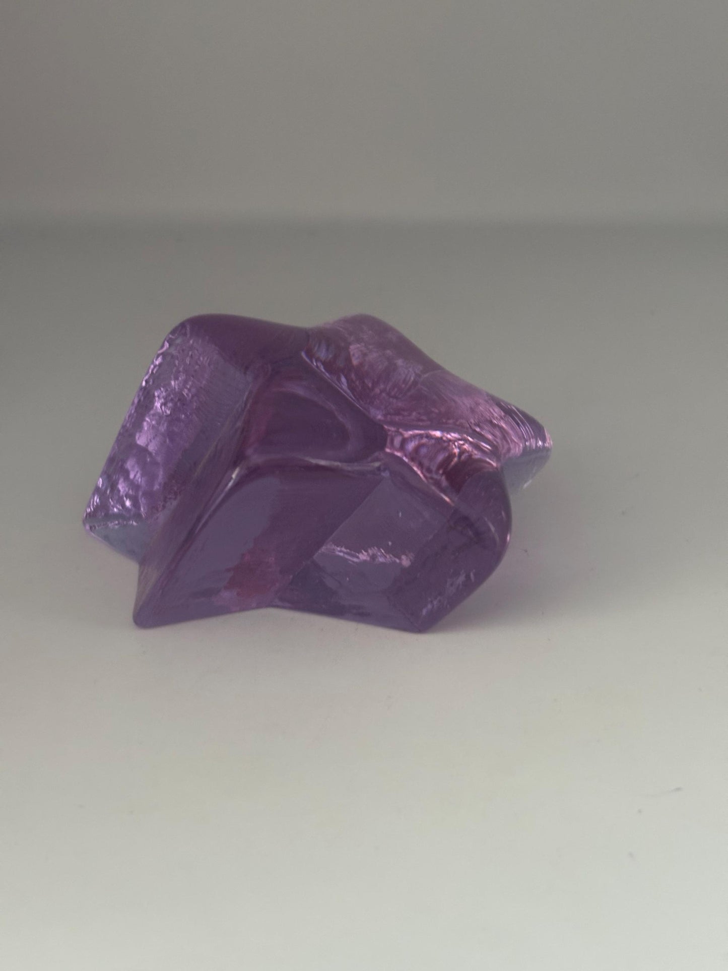 Fire and Light Recycled Lavender Glass Alexandrite Star Paperweight Neodymium Collectible