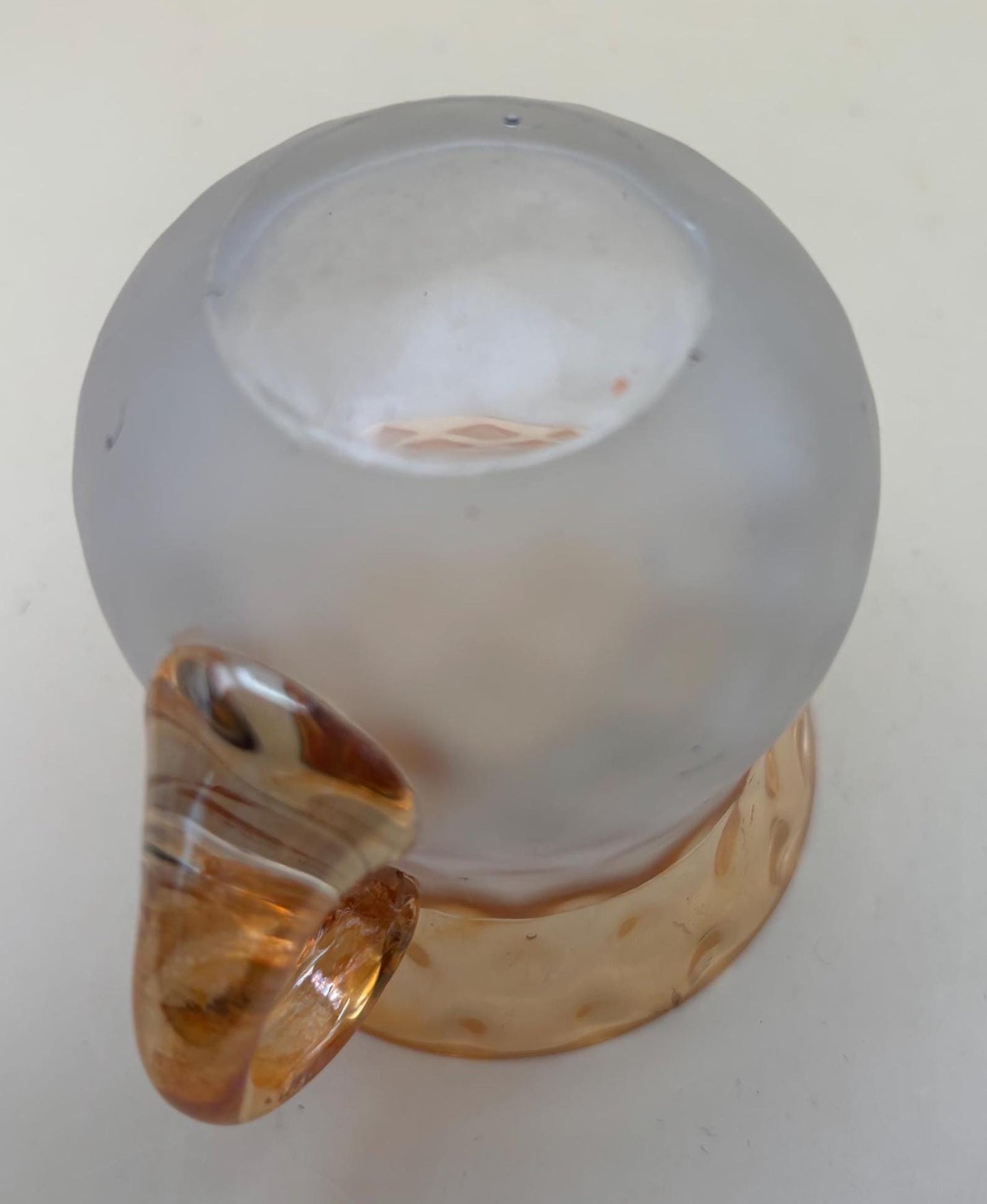 Victorian Pomona Glass Creamer by New England Glass Co Frosted Amber Stained Rim and Handle Lover Antiques and Vintage