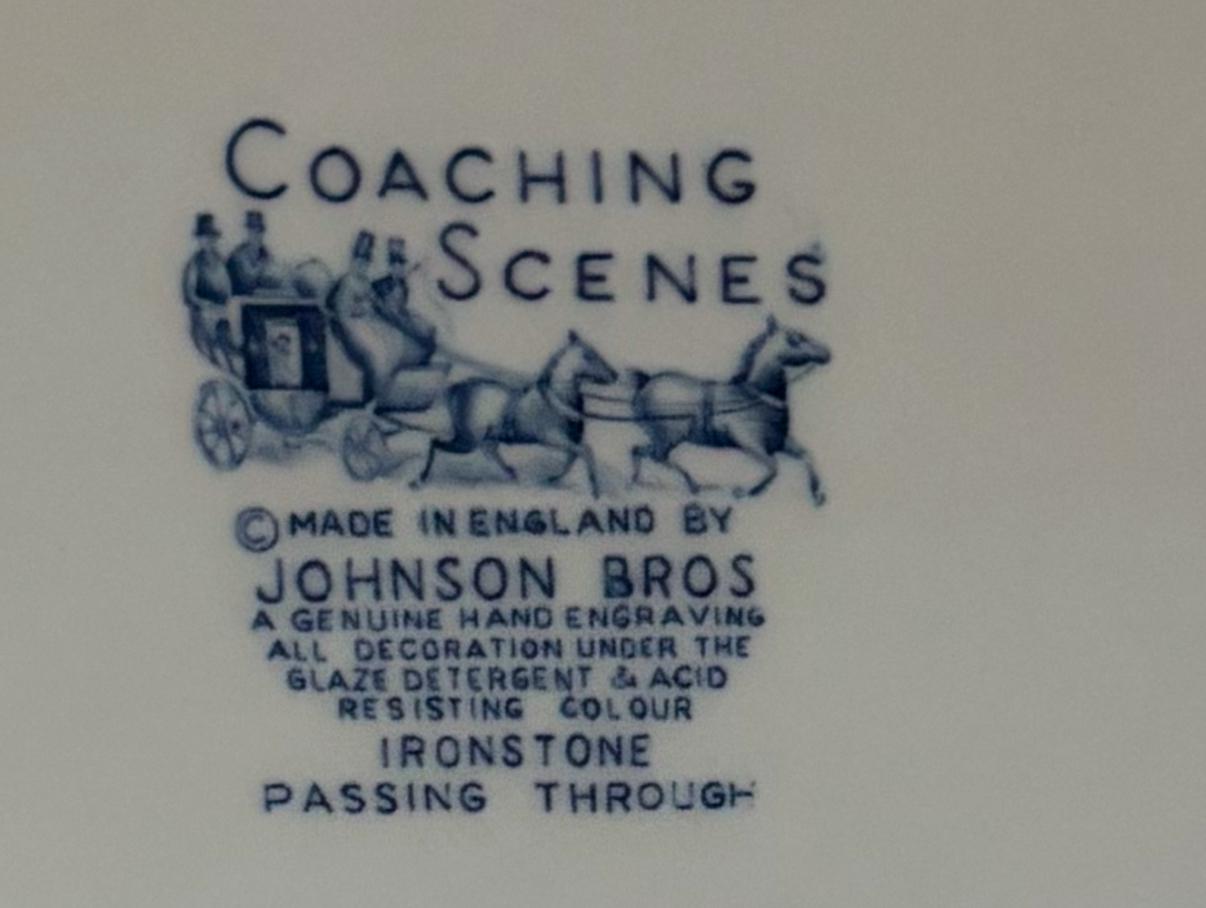 Vintage Johnson Bros Ironstone Hunting Country Dessert Plate Made in England Coaching Scenes Lover Antiques and Vintage