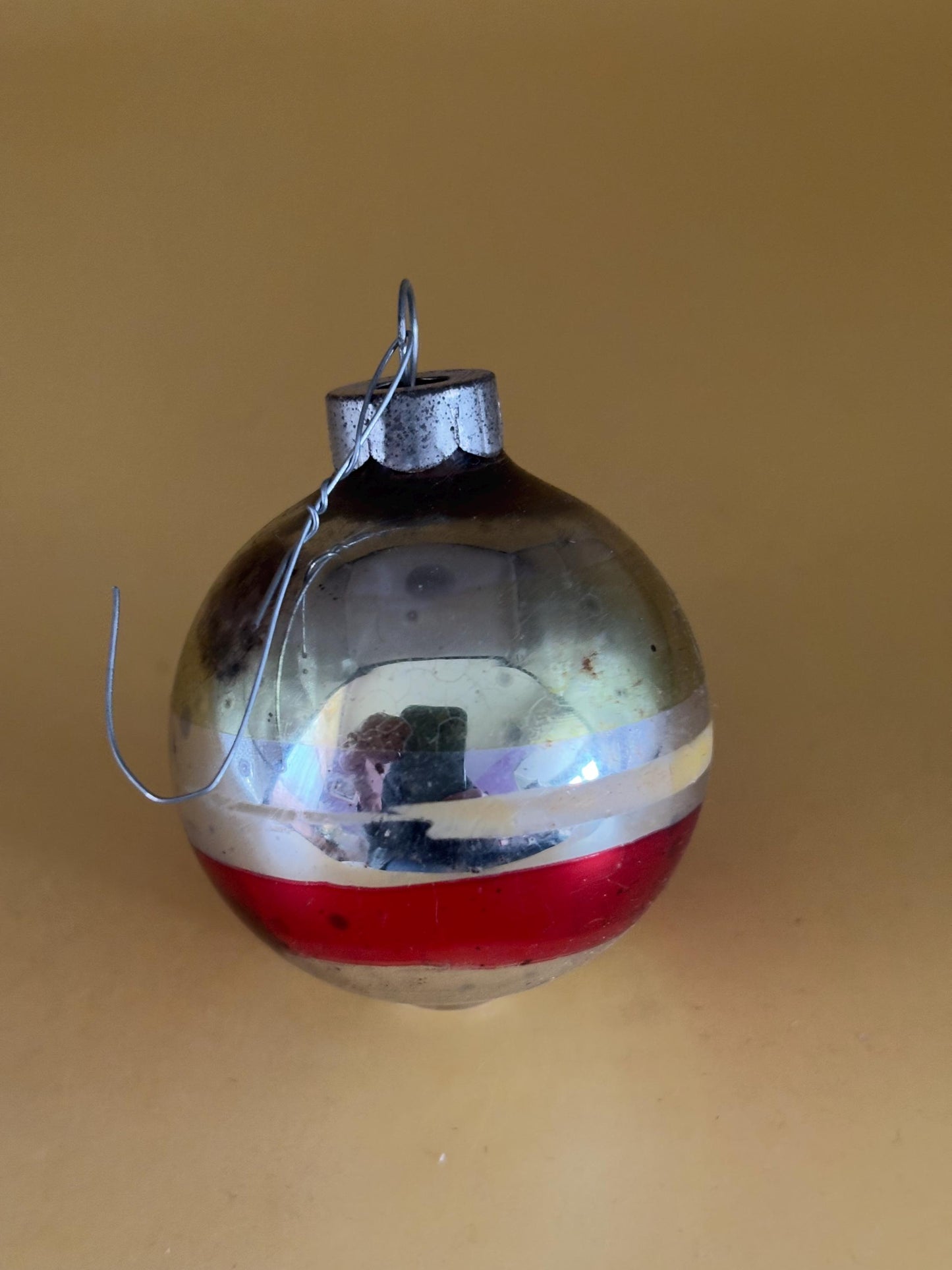 Shiny Brite Striped Ball Ornament Circle Circa 1940’s Lover Antiques and Vintage