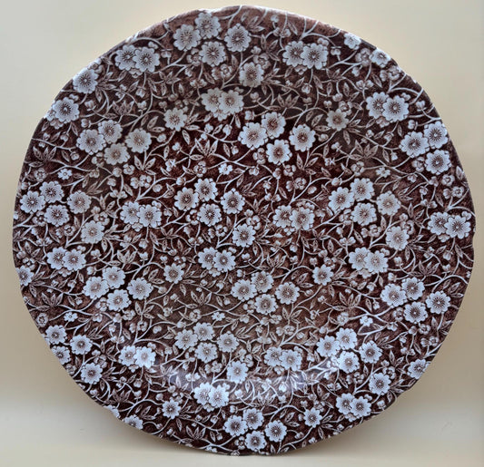 Vintage Royal Crownford Ironstone England Brown and White Floral Transferware Plate Lover Antiques and Vintage