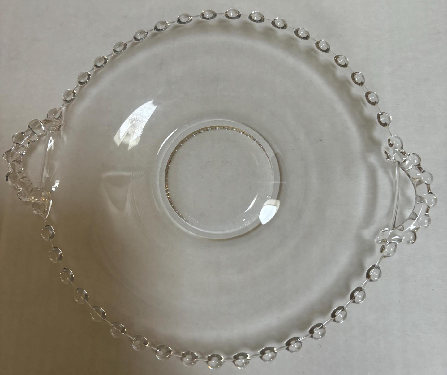 Antique Imperial Beaded Glass Candlewick Plate Platter Lover Antiques and Vintage