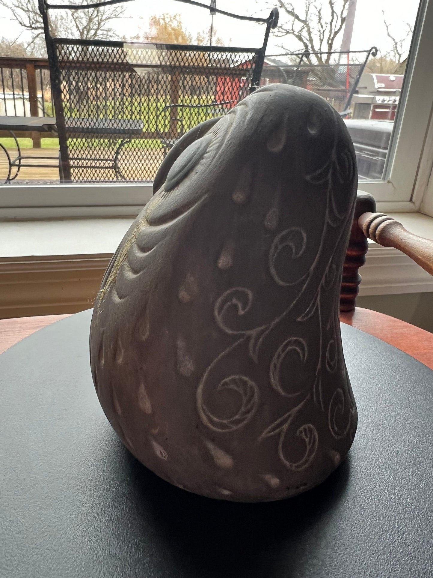Vintage Tonala Pottery Owl: Signed Mexican Folk Art, Sue ‘76
