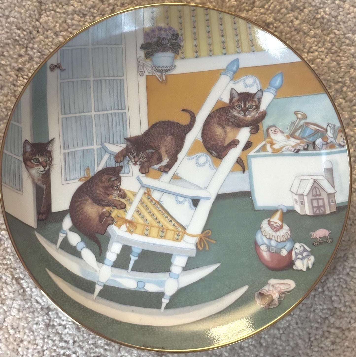 Hamilton Collection Cat Plate, Rock and Rollers Cats, Number 0695A, Lover Antiques and Vintage
