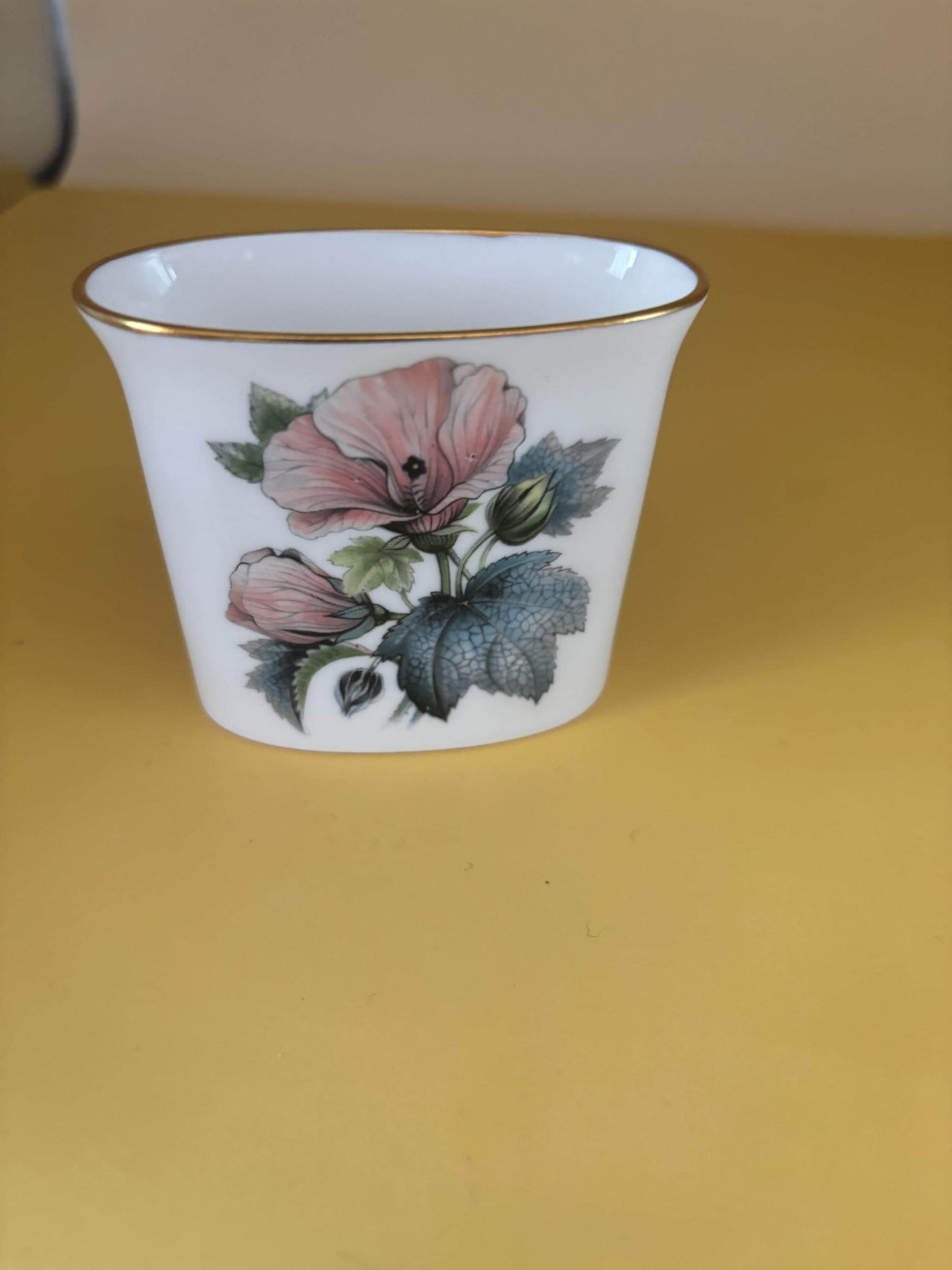 Vintage Royal Worcester of England Porcelain Toothpick Holder Hand Painted Violets Pattern Fine Bavarian China Lover Antiques and Vintage