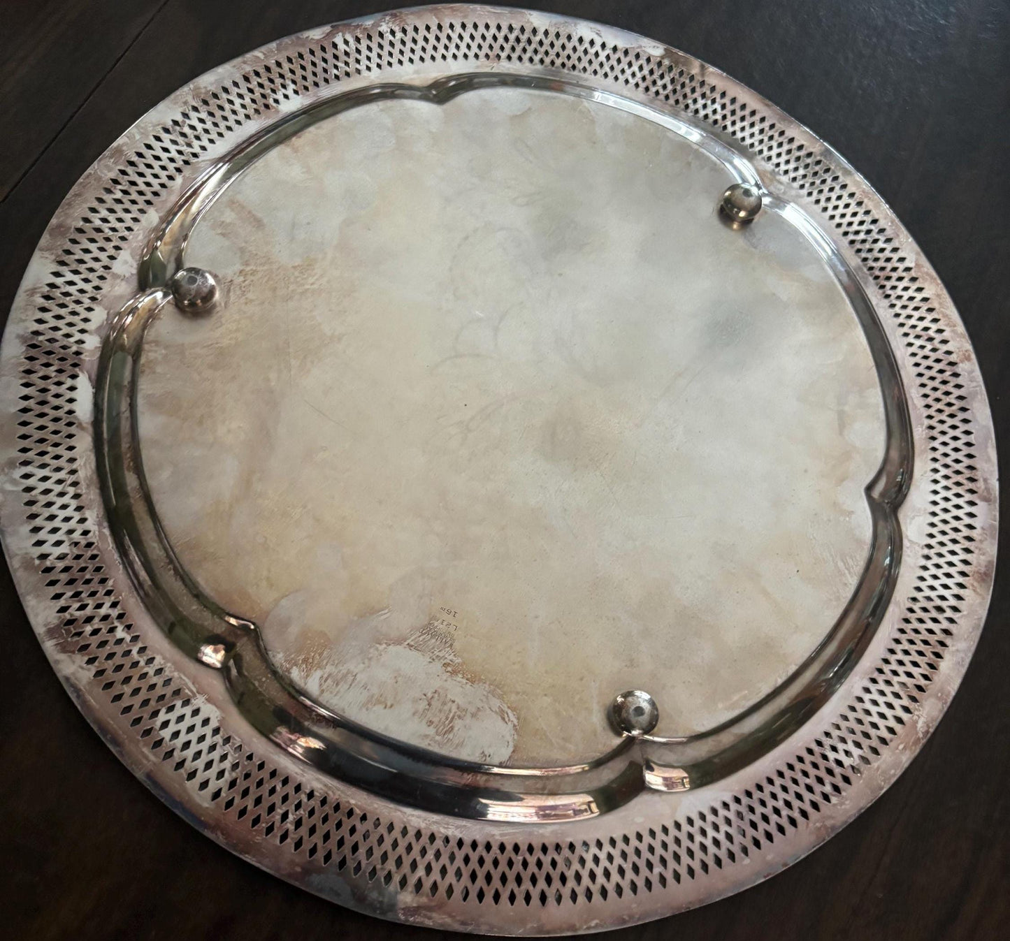 Antique Wallace Silver Plate on Copper Large Platter Numbered L2158 Adorned with Roses Lover Antiques and Vintage