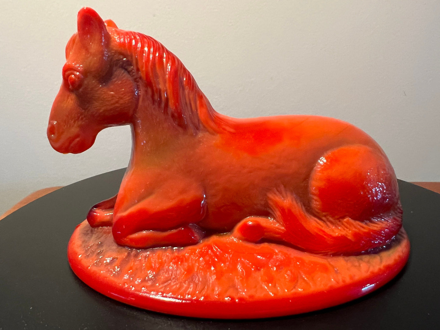 Vintage Horse Figurine Summit Art Orange Slag Glass Amberina Lover Antiques and Vintage