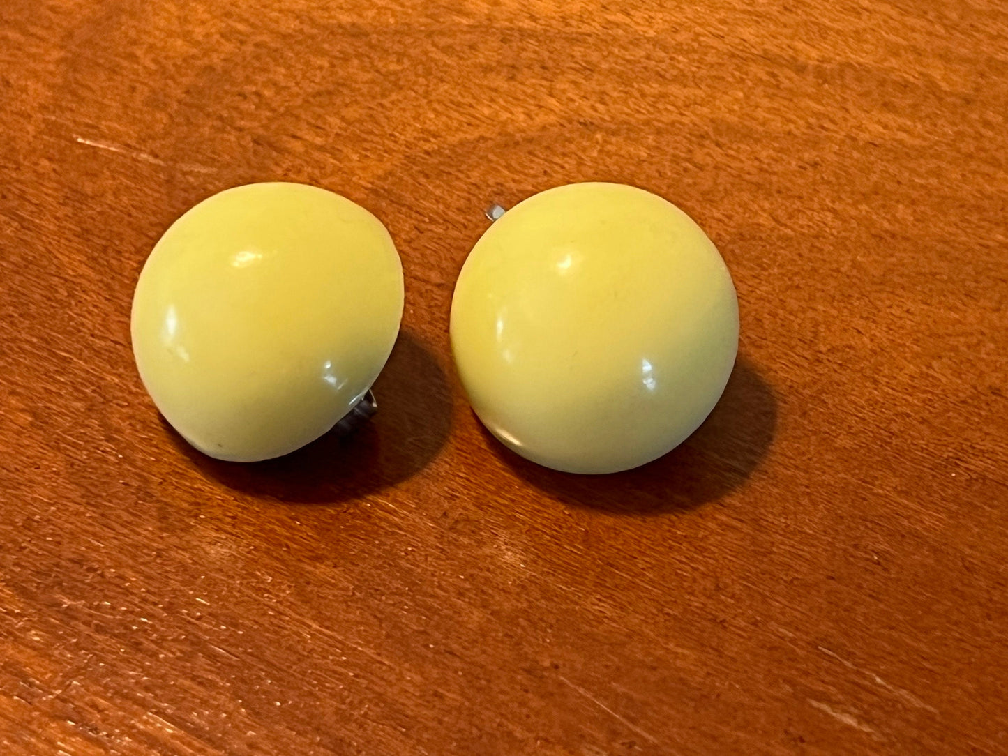 Vintage Button Yellow Clip on Mid Century Modern Earrings Classy Earrings earring jewelry