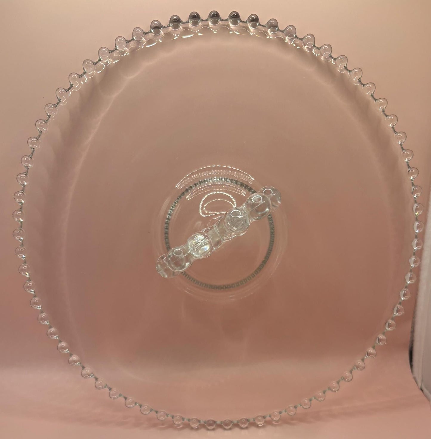Antique Imperial Glass Heart Handle Pastry Tray Hors d'oeuvres Platter Lover Antiques and Vintage