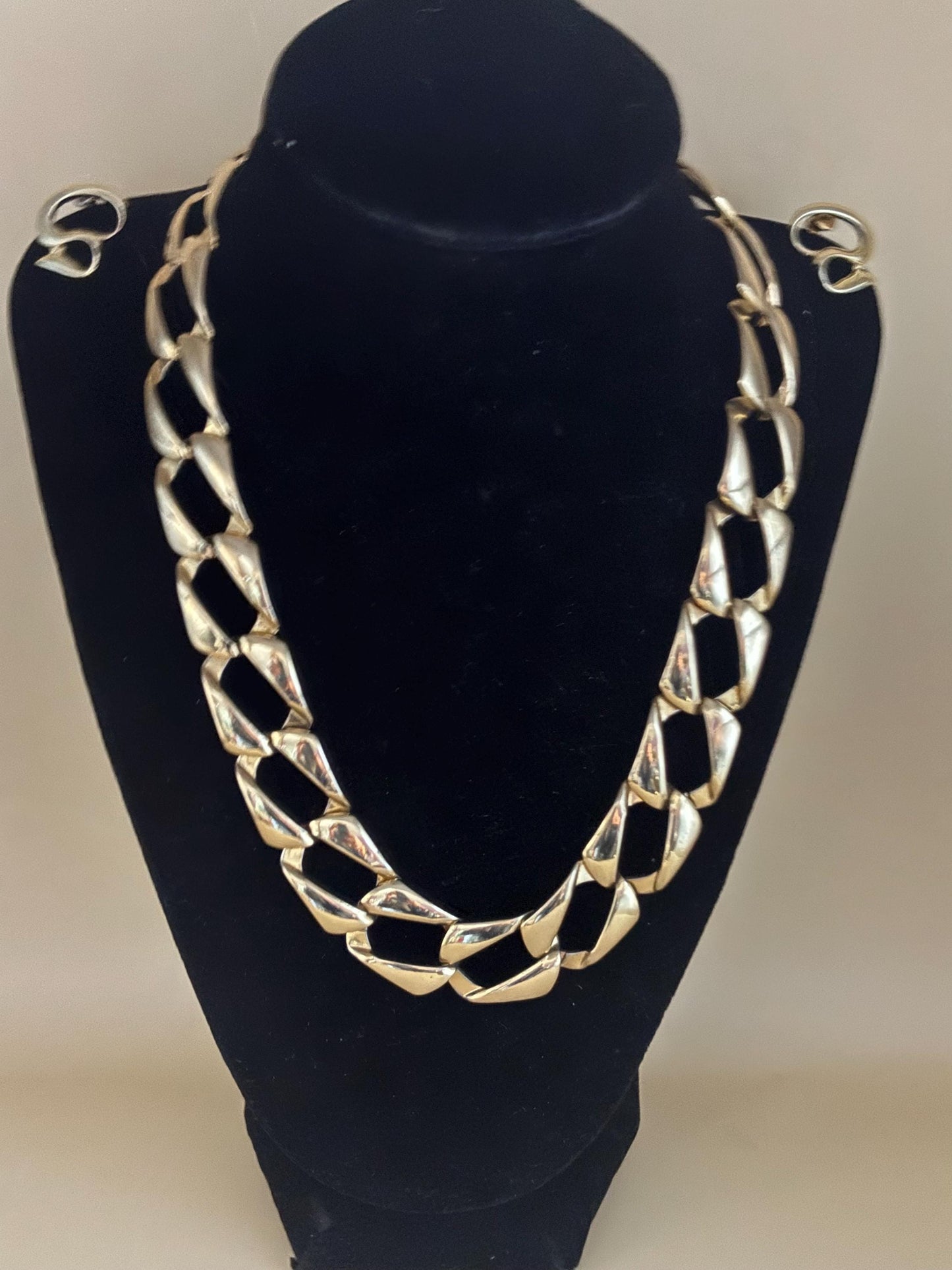 Vintage Chain Link Necklace and Matching Earrings Lover Antiques and Vintage